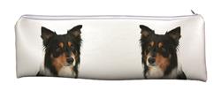 Tri-Col Border Collie Dog Large PVC Cloth School Pencil Case AD-CO33CA