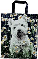West Highland Terrier Dog Daisy Chain Vinyl Shopping Bag