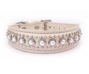 Click image to see all white Leather Pet Collars.