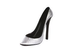 Silver Stiletto High Heel Shoe Wine Bottle Holder Girly Christmas Gift