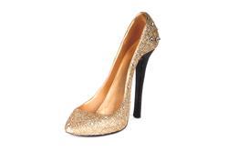 Gold Stiletto High Heel Shoe Wine Bottle Holder Girly Christmas Gift