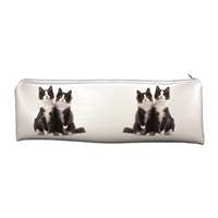 Black and White Kittens Large PVC Cloth School Pencil Case Cat