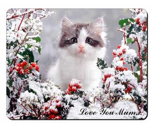 Winter Snow Kitten Mum Sentiment