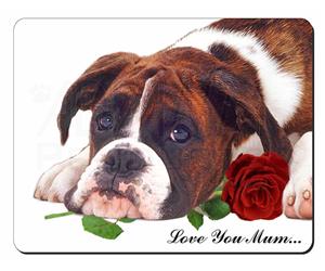 Boxer Dog with Rose 