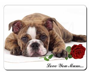 Bulldog Pup with Rose 