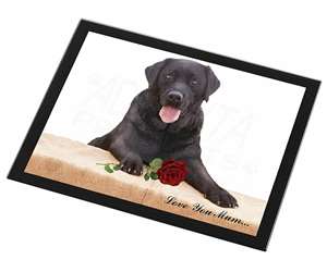 Black Lab with Rose 