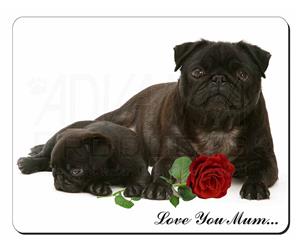 Black Pugs with Rose 
