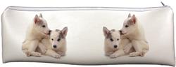 Husky Puppies Large Printed PVC Cloth School Supplies Pencil Case