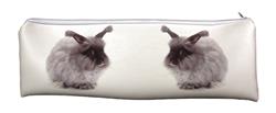 Angora Rabbit Large PVC Cloth School Pencil Case