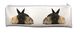 Rabbit and Guinea Pigs Large PVC Cloth School Pencil Case