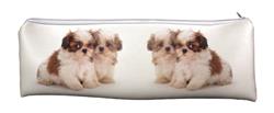 Large PVC Cloth School Pencil Case Shih Tzu Puppies