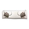 Large, Long School Pencil Case of a Cute Grey Mouse
