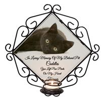 Personalised Wrought Iron Tea-Light Candle Holder Pet Photo Memorial-1