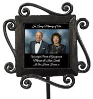 Personalised Wrought Iron Grave Side Memory Stake Photo Frame Keepsake