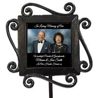 Personalised Wrought Iron Grave Side Memory Stake Photo Frame Keepsake