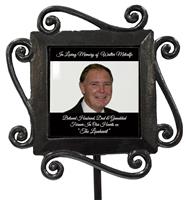 Personalised Wrought Iron Photo Frame Grave Side Stake Memorial-11