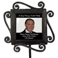 Personalised Wrought Iron Photo Frame Grave Side Stake Memorial-11