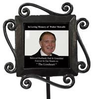 Personalized Photo+Text Wrought Iron Stake Grave Memorial-12