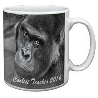 Gorilla  "Coolest Teacher 2016" Sentiment 11oz Ceramic Mug Gift