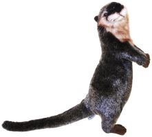 Hansa 14" Wet Look Fur Otter Standing Soft Toy Wildlife Animal