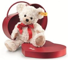 Steiff Teddy Bear in Red Heart Carry Case Christmas Love Gift
