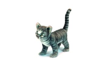 Hansa 30cm Grey Standing Kitten Childrens Christmas Gift Idea