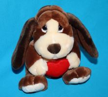 Baxter Dog 10" with a Red Velvet Heart Valentine Love Gift 39304
