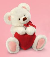 Smitten Tiny Pure White Teddy Bear with Love Heart 07631