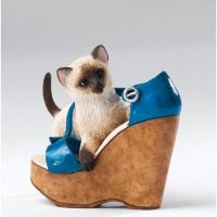 Kitten Heels Birman Cat Coco in Blue Heel Wedge Shoe Christmas Gift