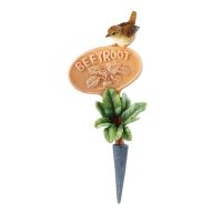 Country Artists Wren On Beetroot Garden Bird Plant Marker Gift