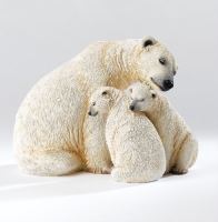 Country Artists Stunning Polar Bear+Cubs"Arctic Haven" Figurine