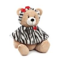 Nat & Jules Teddy Bear with Zebra Head Band & Cape, Childrens Soft Toy