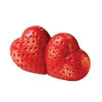 Red Strawberry Hearts Ceramic Salt and Pepper Romantic Table Set