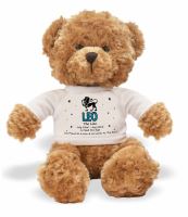 Leo Astrology Star Sign Teddy Bear Wearing a Printed Zodiac T-Shirt