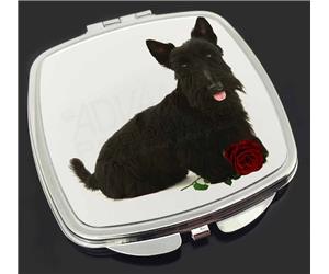 Scottish Terrier with Red Rose