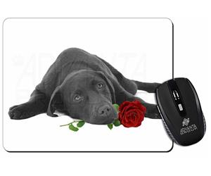 Labrador with Red Rose
