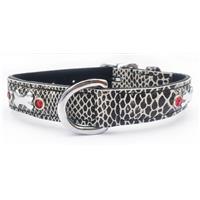 Black+White Snakeskin Print Dog Collar Neck Size 8-11"