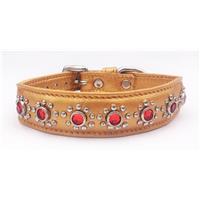 Small Metallic Old Gold Jewelled Cat or Puppy Dog Collar, Fits Neck: 7.5"-8.5"