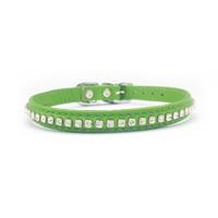 Diamante Lime Green Cat or Dog Collar, Fits Neck Size:  11-12.5" CAT005