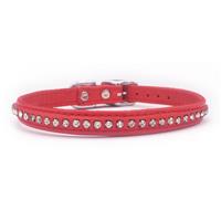 Diamante Small Red Cat or Dog Collar, Fits Neck Size: 11-12.5" CAT004