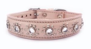 Medium Jewelled Baby Pink Dog Collar, Fits Neck Size; 11-12" 3341