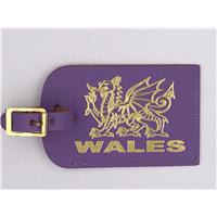 Single Wales Hyacinth Leather Luggage Name Strap Tag with Buckle