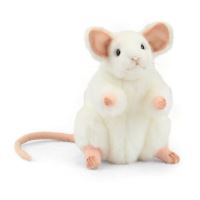 Hansa Cute White Gelbhas Mouse Soft Plush Toy Gerbil Gift