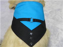 Small Blue/Black Dog Bandana, Fits Neck Size; 12.5-14" BAND7