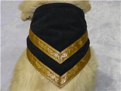 Small Black/Gold Dog Bandana, Fits Neck Size; 12.5"-14" BAND9