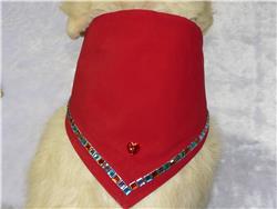 Medium Red Dog Bandana, Fits Neck Size; 16.5"-18" BAND21