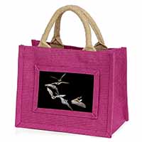 Bats in Flight Little Girls Small Pink Jute Shopping Bag