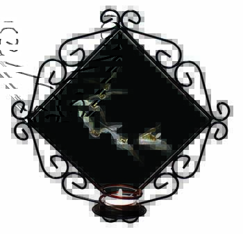 Bats in Flight Wrought Iron Wall Art Candle Holder
