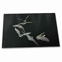 Large Glass Cutting Chopping Board Bats in Flight