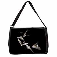 Bats in Flight Large Black Laptop Shoulder Bag School/College - Advanta Group®